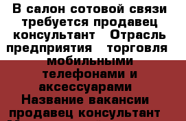 В салон сотовой связи требуется продавец-консультант › Отрасль предприятия ­ торговля, мобильными телефонами и аксессуарами › Название вакансии ­ продавец-консультант › Минимальный оклад ­ 10 000 › Возраст от ­ 18 › Возраст до ­ 37 - Крым, Феодосия Работа » Вакансии   